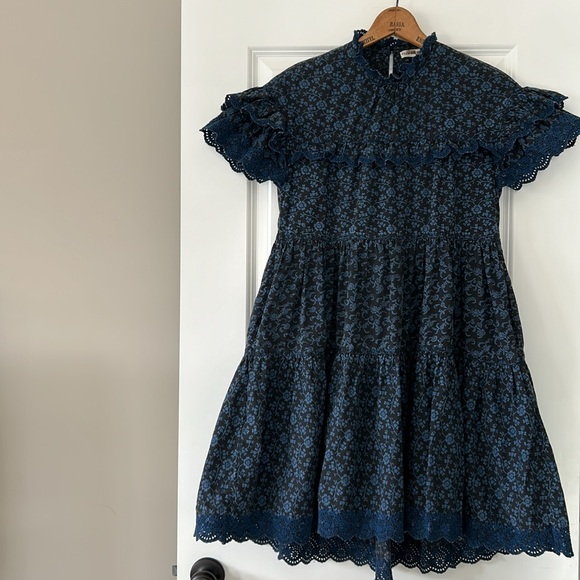 Ulla Johnson Leonie Floral Print Tiered Ruffle Dress w Pockets +MEASUREMENTS 2 - Picture 9 of 15